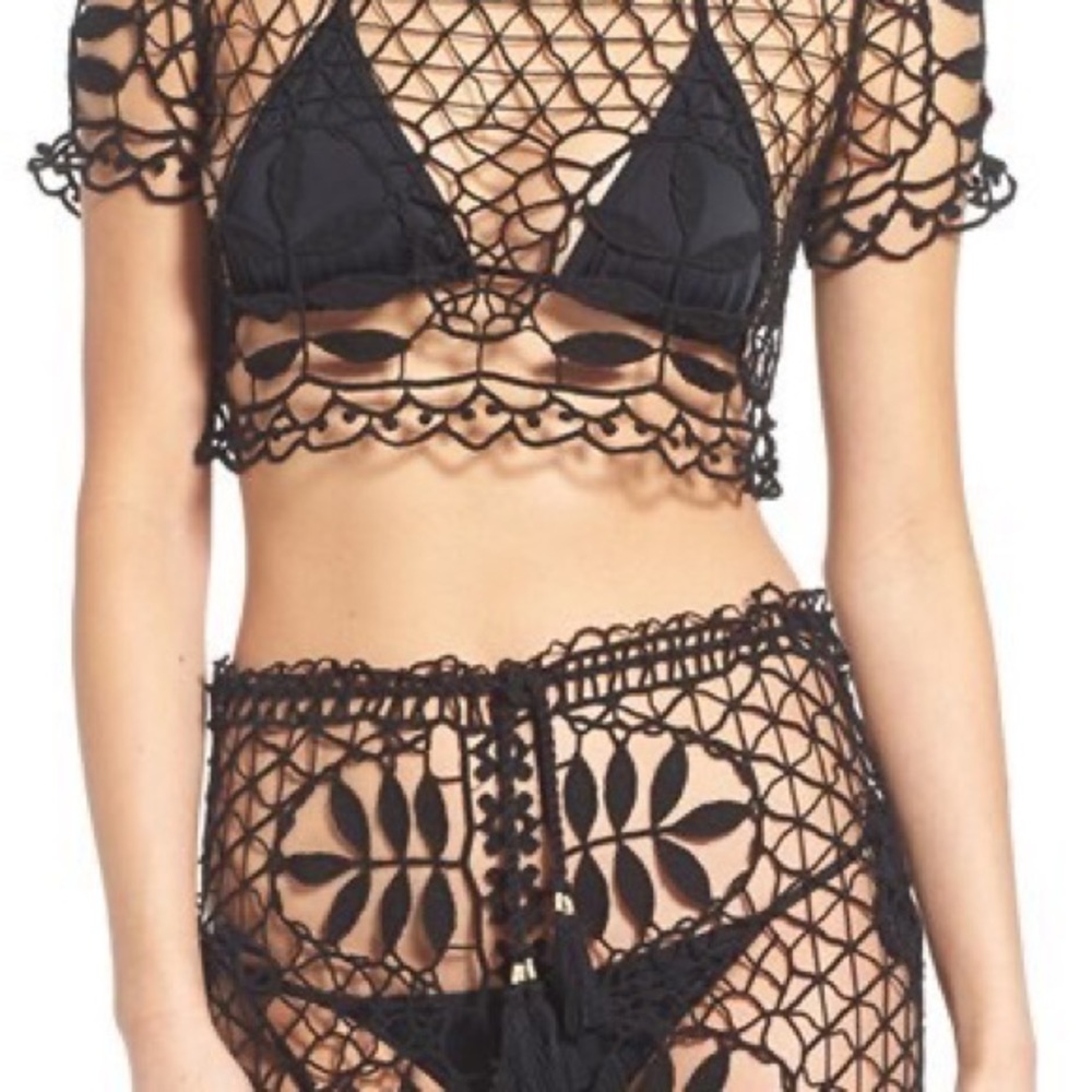 For Love and Lemons St Tropez crochet cover up set size XS and S